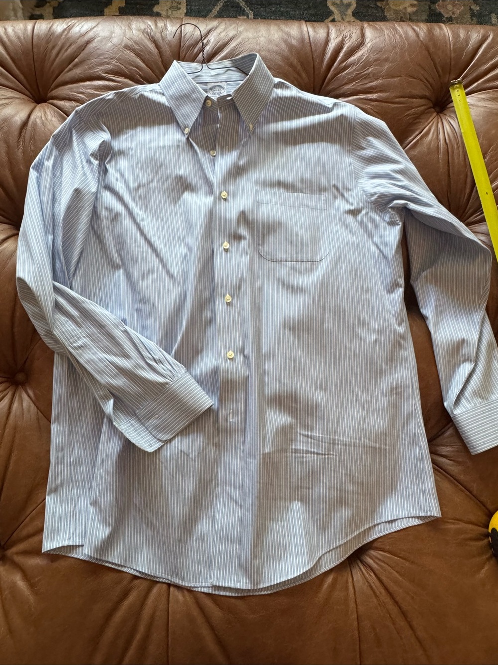 Brooks Brothers Light Blue and White Striped Button-Down Shirt